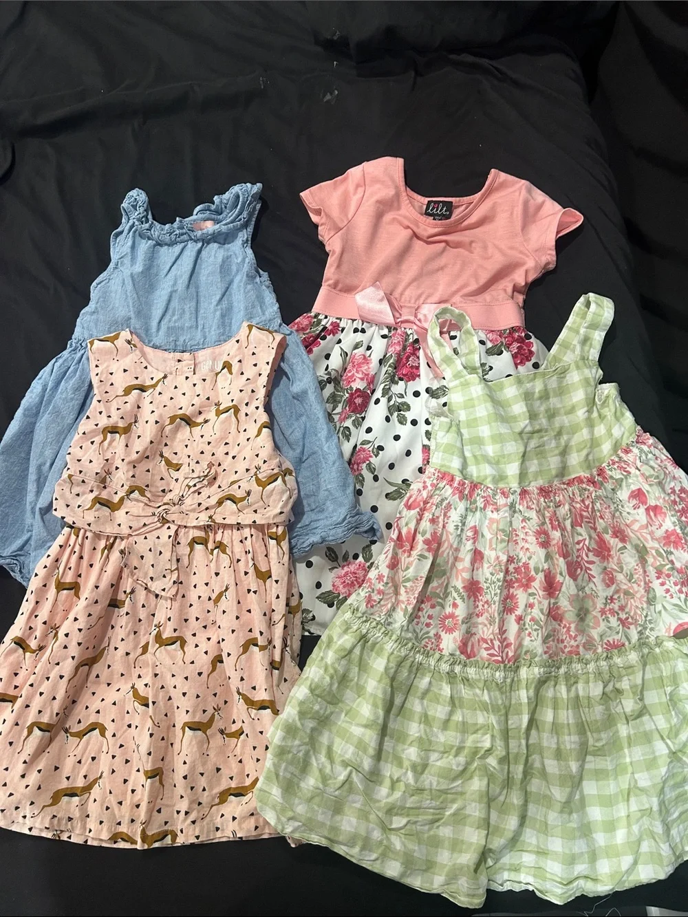 OshKosh B'gosh Girls' Summer Dress Set in Pink, Blue, Peach, Green